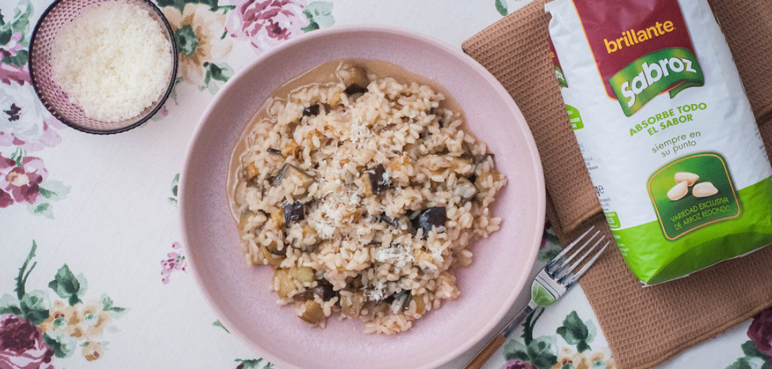 Arroz meloso con berenjena
