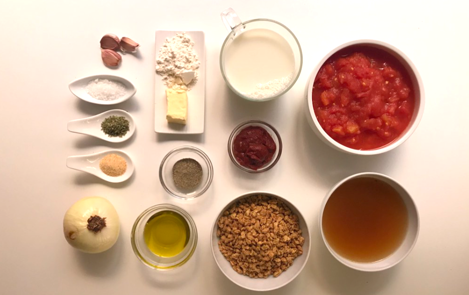 Canelones vegetarianos con boloñesa de soja texturizada