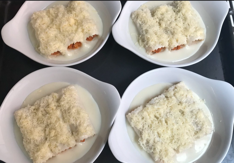Canelones vegetarianos con boloñesa de soja texturizada
