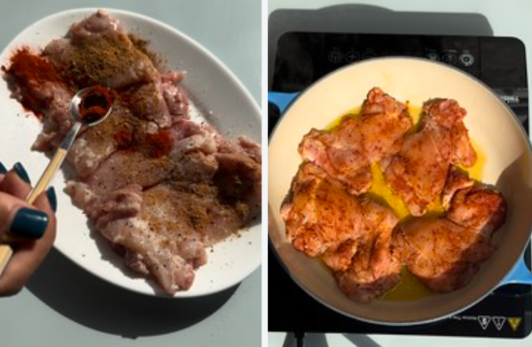 Fricasé de pollo al estilo francés