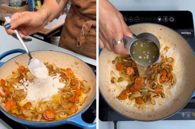 Fricasé de pollo al estilo francés