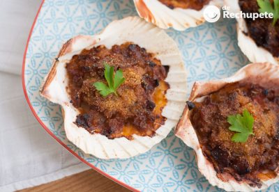 Vieiras a la gallega gratinadas y al horno