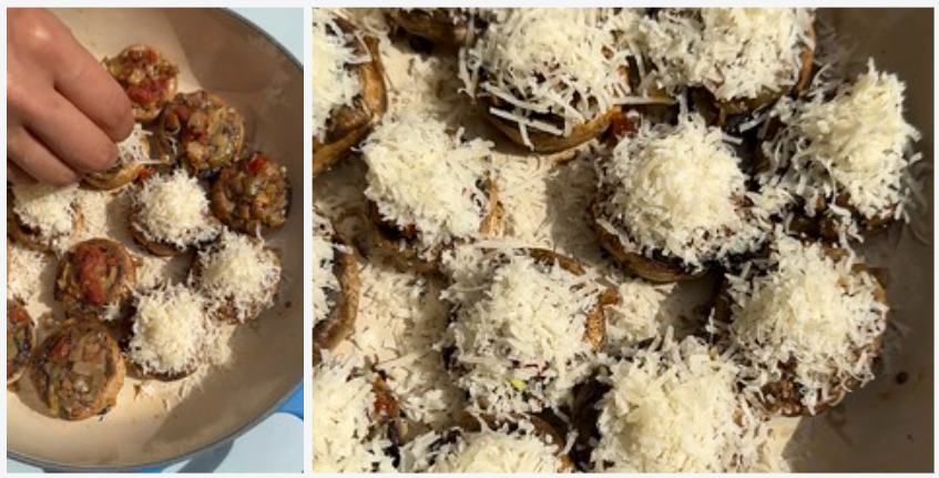 Champiñones rellenos de verduras