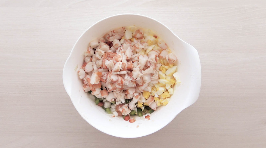 Salpicón de langostinos, una ensalada deliciosa