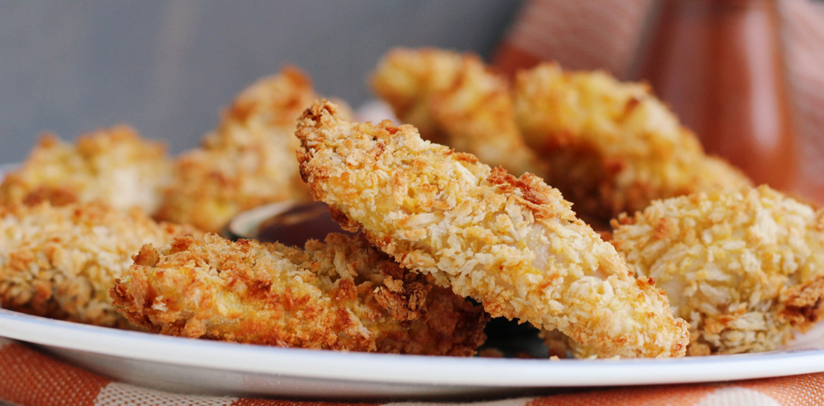 Fingers o tiras crujientes de pollo. Hechas en horno y freidora de aire