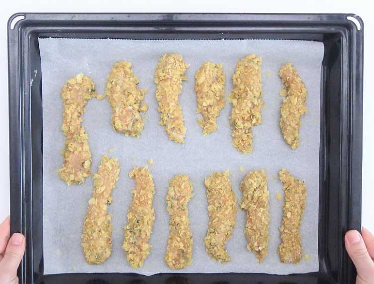 Fingers o tiras crujientes de pollo. Hechas en horno y freidora de aire