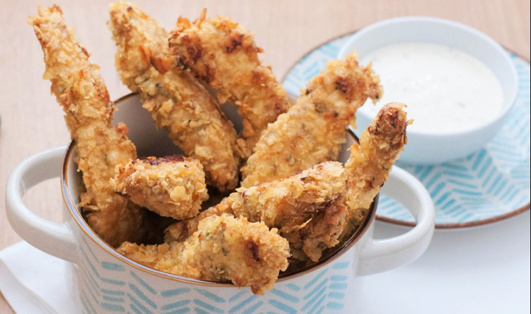Fingers o tiras crujientes de pollo. Hechas en horno y freidora de aire