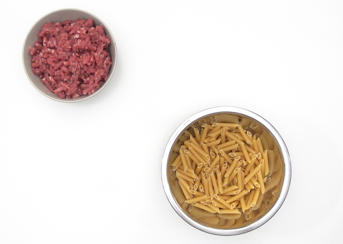 Macarrones con carne picada