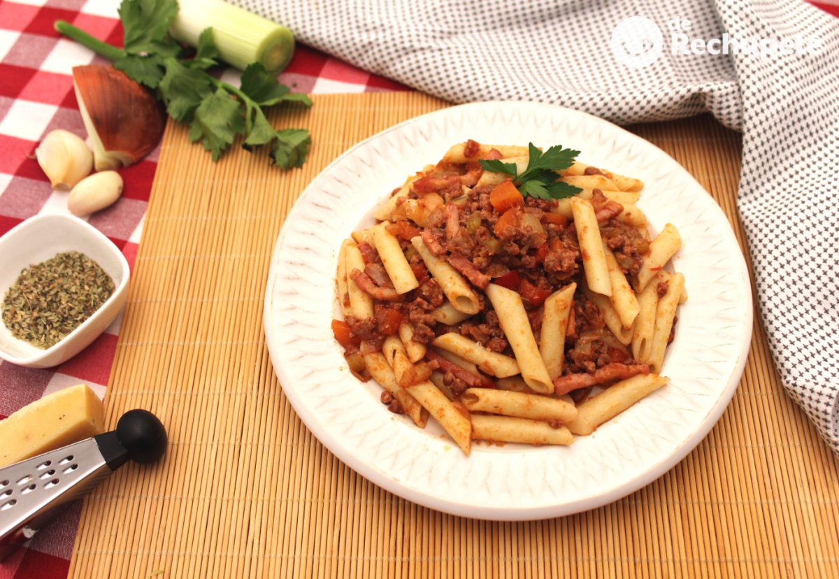 Macarrones con carne picada