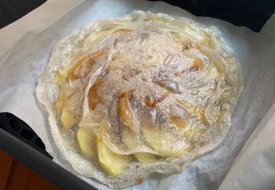 Cómo hacer pastel de manzana y papel de arroz en freidora de aire