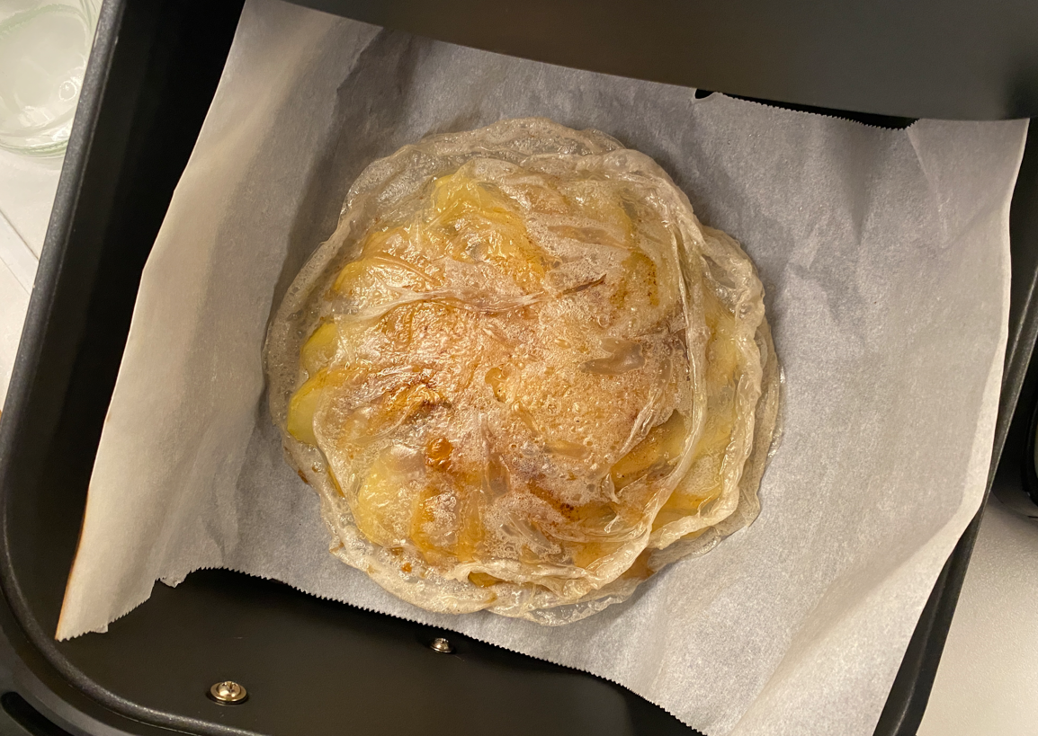 Cómo hacer pastel de manzana y papel de arroz en freidora de aire