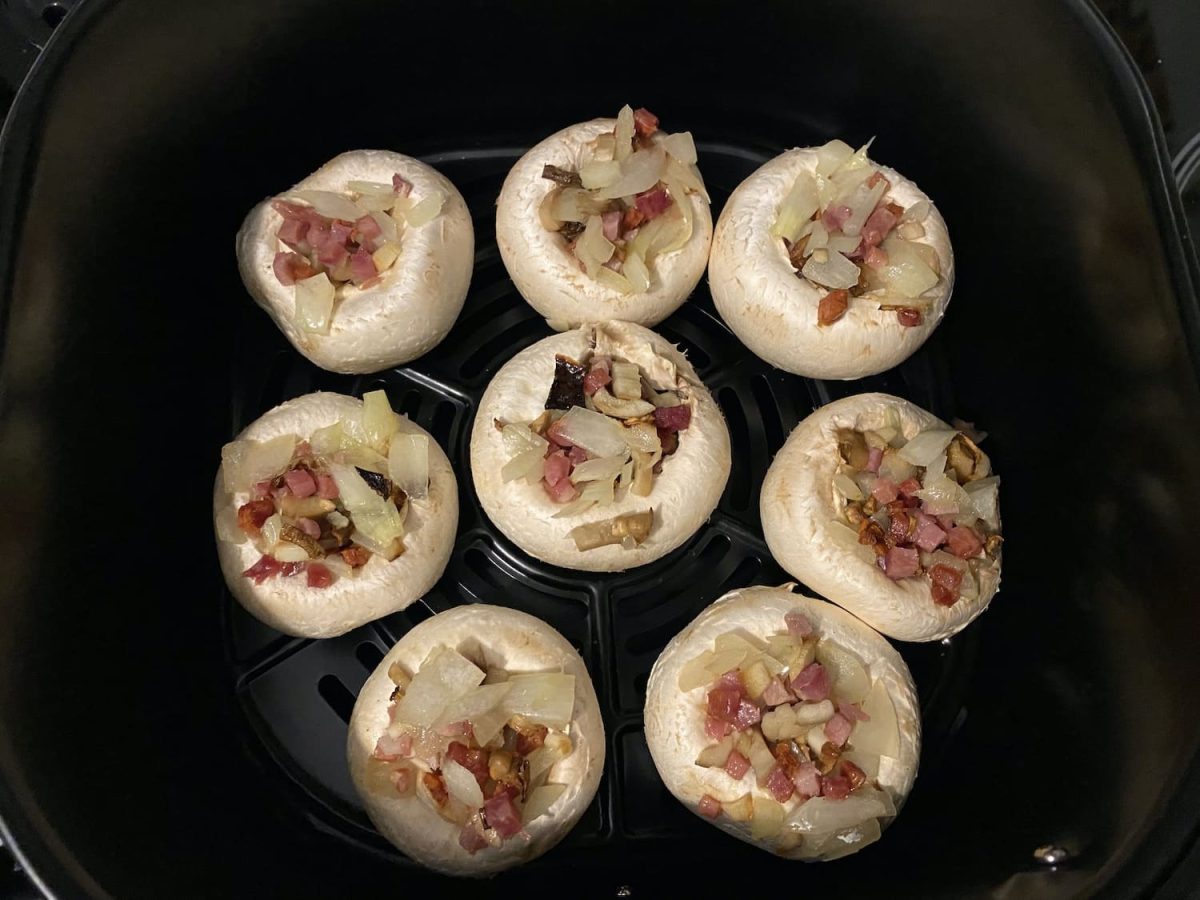 Cómo hacer champiñones rellenos en la freidora de aire (Air Fryer)