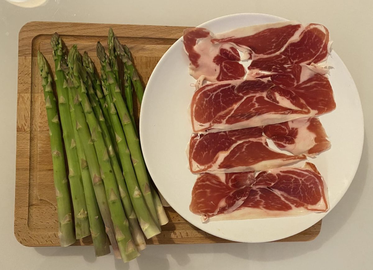 Espárragos jamón paso1