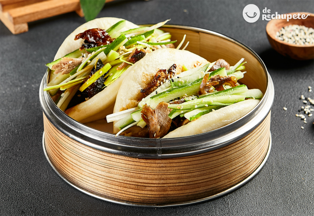 Gua-Bao. Pan chino al vapor relleno de pato y cebolla caramelizada
