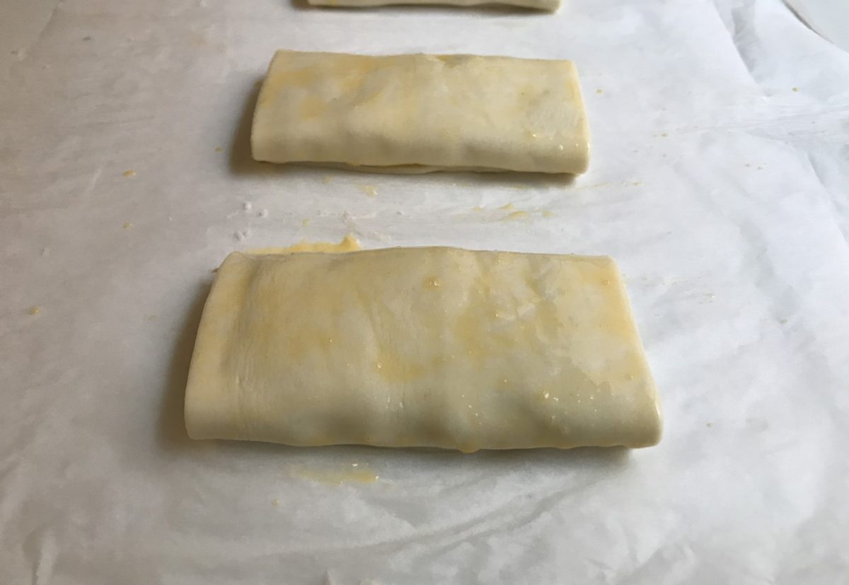 Napolitanas rellenas de jamón con queso y sobrasada con parmesano