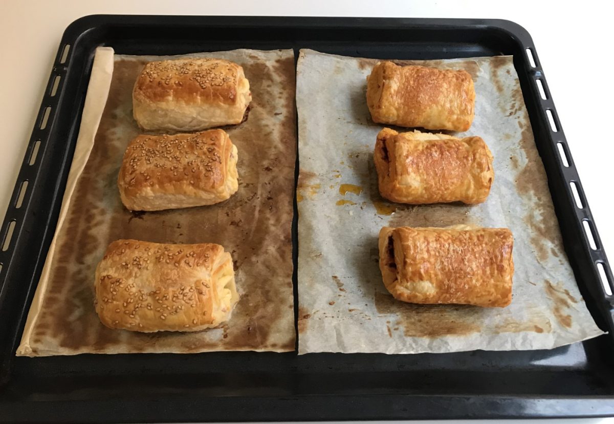 Napolitanas rellenas de jamón con queso y sobrasada con parmesano
