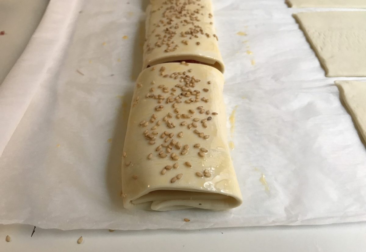 Napolitanas rellenas de jamón con queso y sobrasada con parmesano