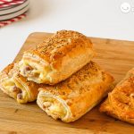 Napolitanas rellenas de jamón con queso y sobrasada con parmesano
