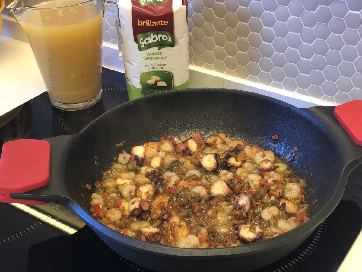 arroz con pulpo paso1