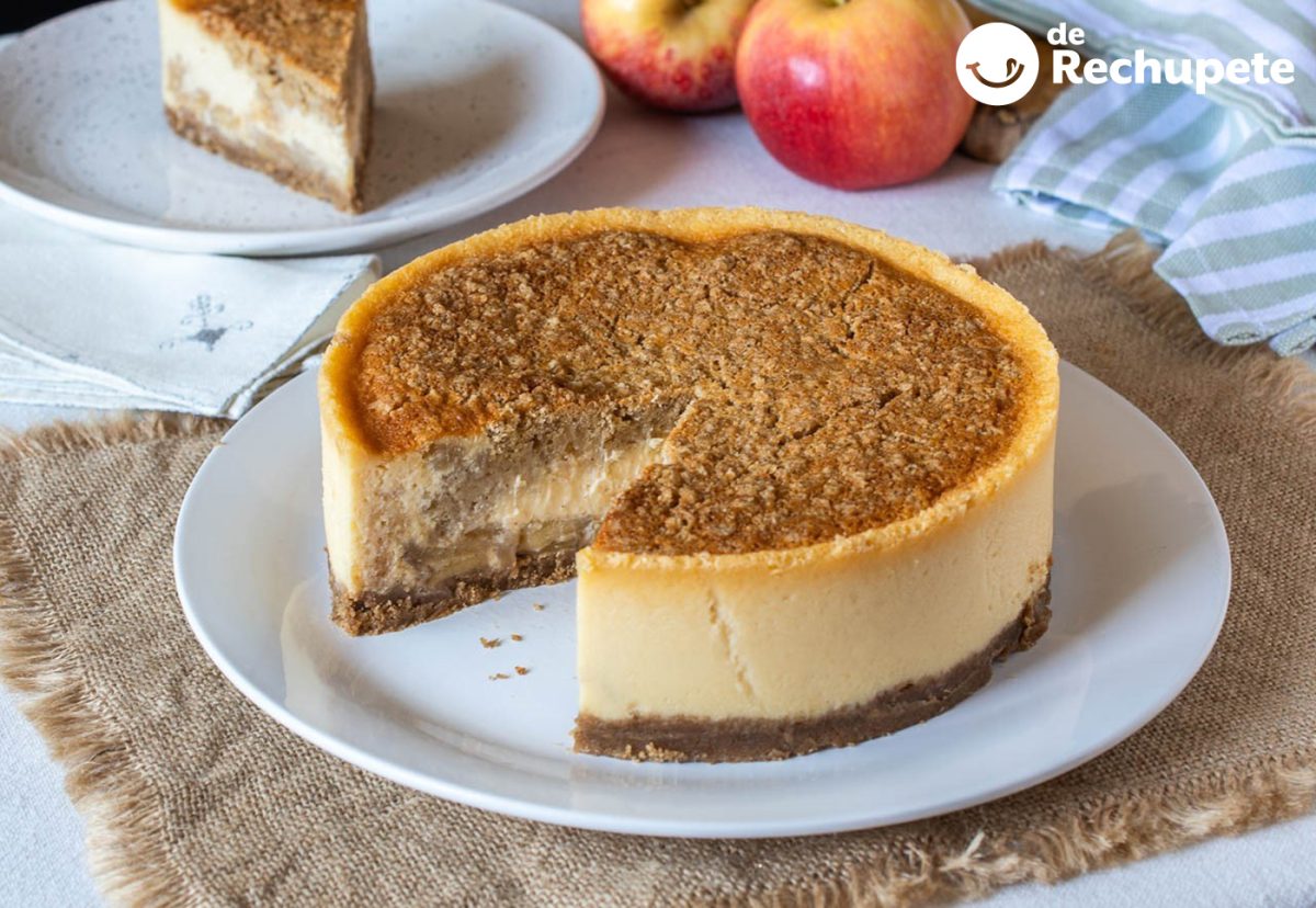 Cheesecake crujiente de manzana fácil. Receta paso a paso