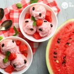 Helado de sandía y yogur de soja. Un helado vegano perfecto para toda la familia