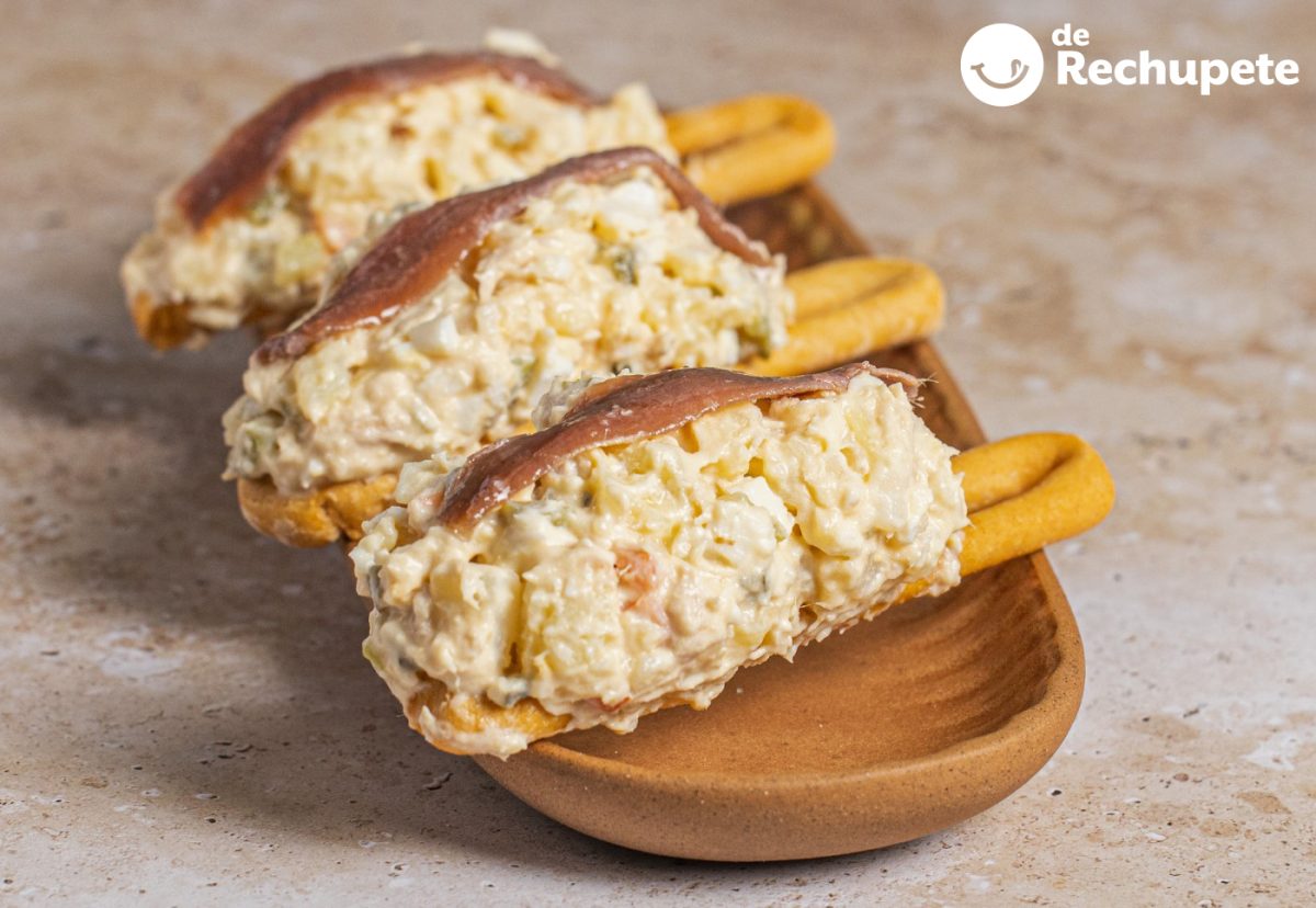 Marinera murciana de ensaladilla y anchoa