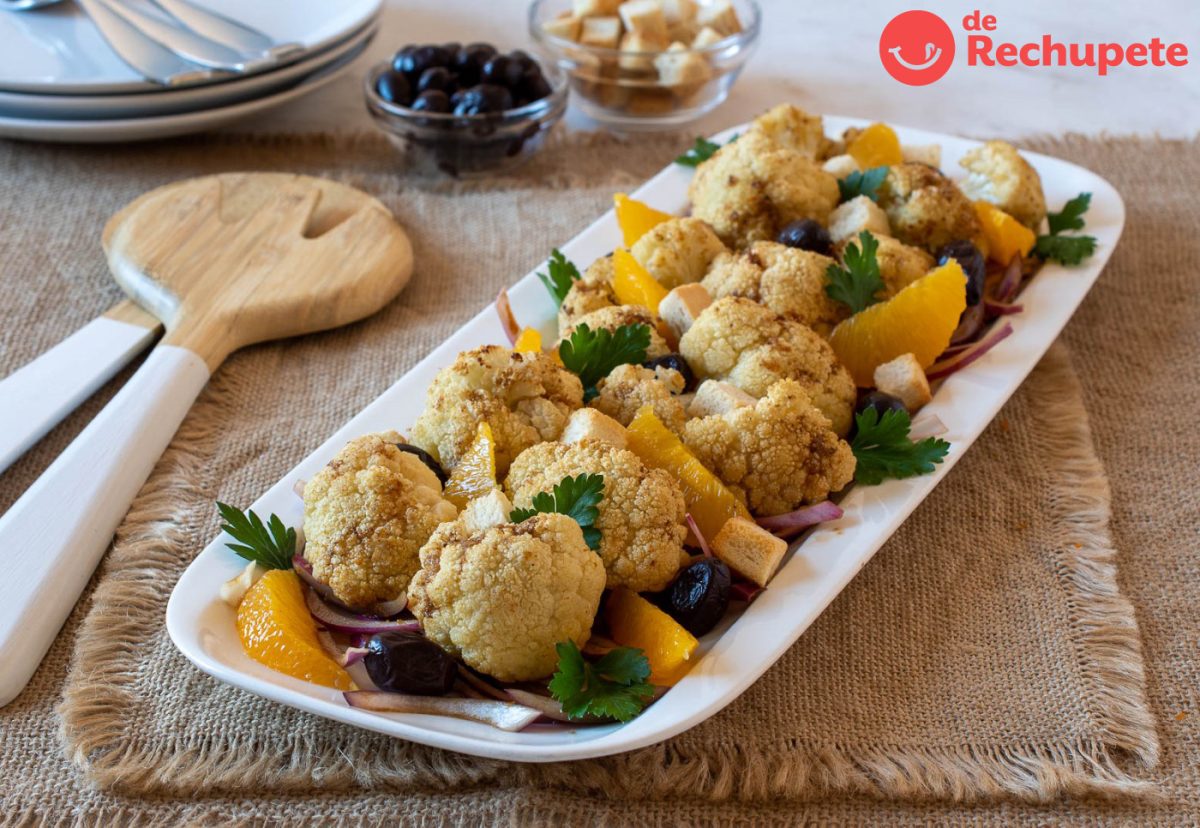 Ensalada de coliflor y naranja. Una mezcla refrescante y nutritiva