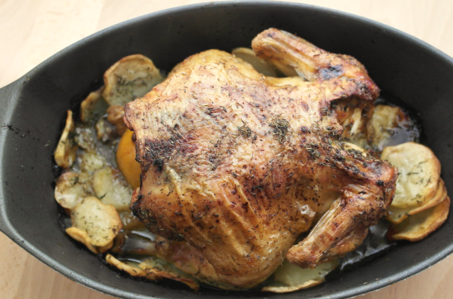 Pollo asado fácil al horno