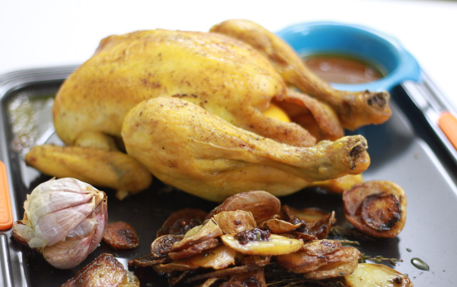 Receta de pollo al horno: propuesta de presentación