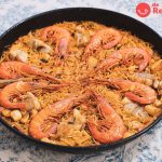 Fideuá de Gandía con rape, gambas y sepia