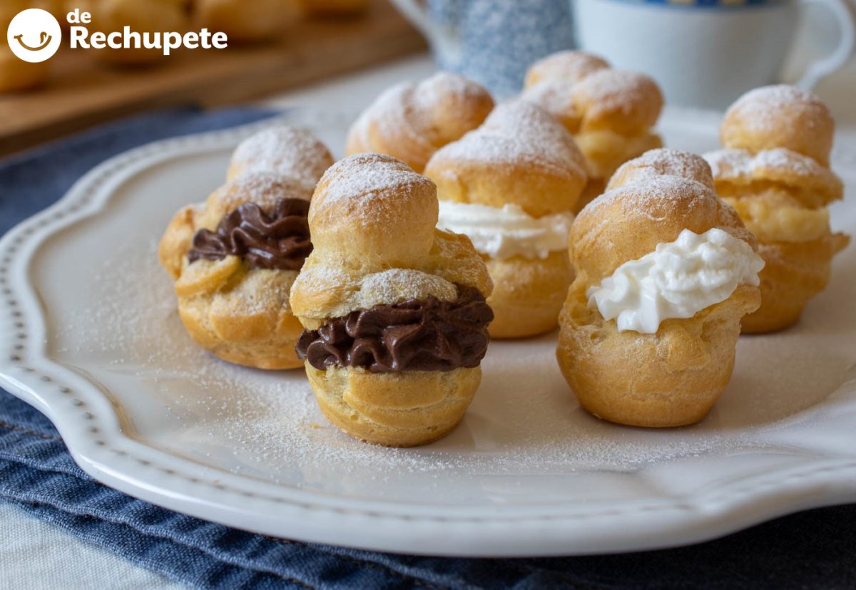 Profiteroles con tres rellenos paso a paso