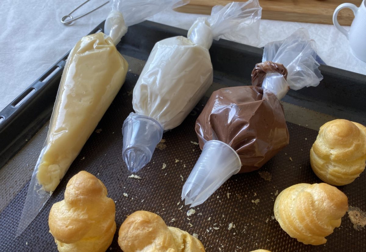 Profiteroles con tres rellenos paso a paso