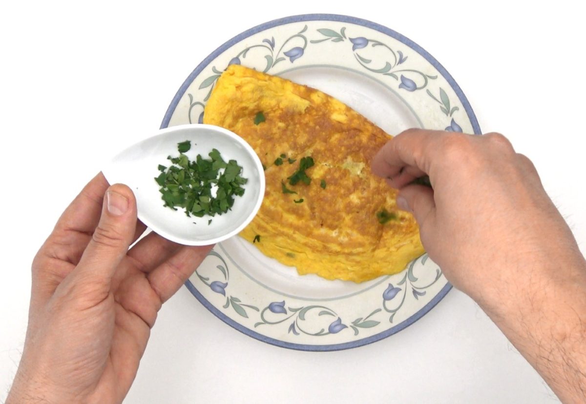 Tortilla de gambas. Una receta lista en 15 minutos