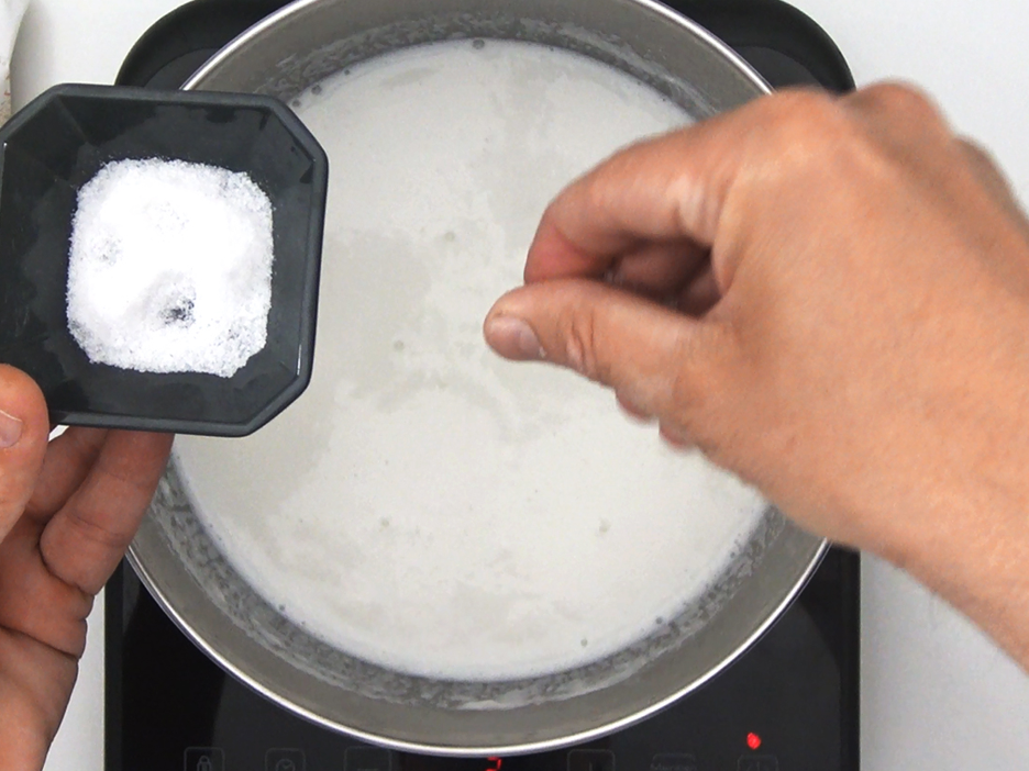 Arroz con leche de coco y mango