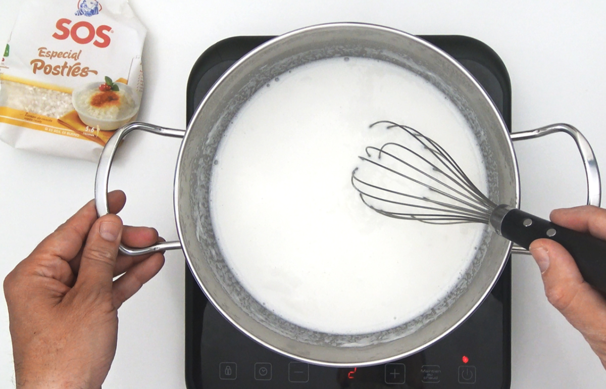 Arroz con leche de coco y mango