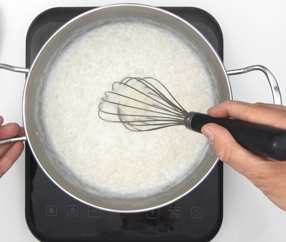 Arroz con leche de coco y mango