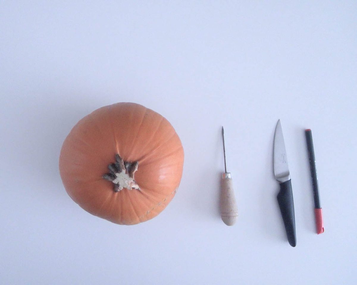 cómo decorar una calabaza paso 1