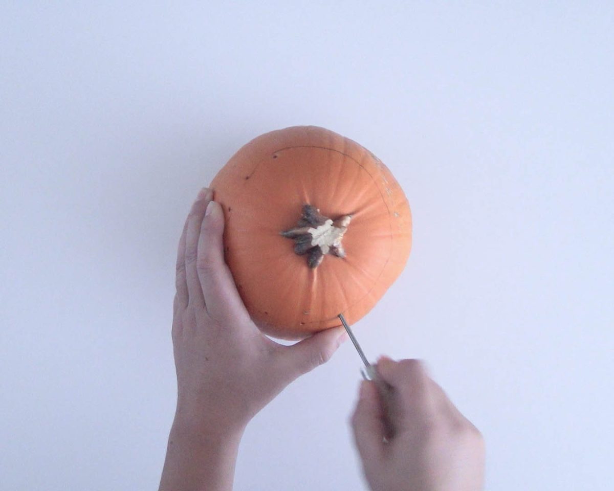 cómo decorar una calabaza paso 3