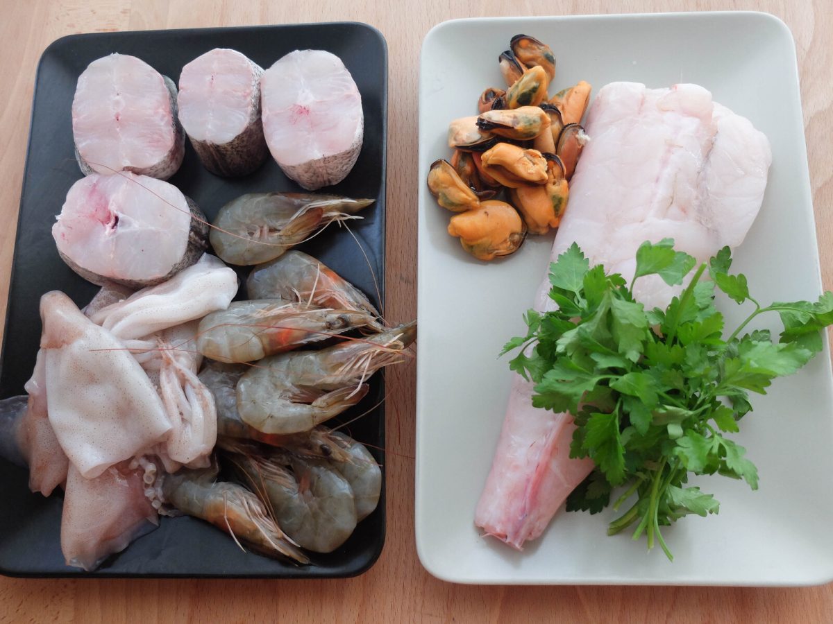 zarzuela de pescado y mariscos paso 1