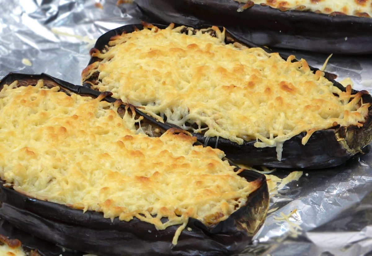 Berenjenas rellenas de verduras paso a paso