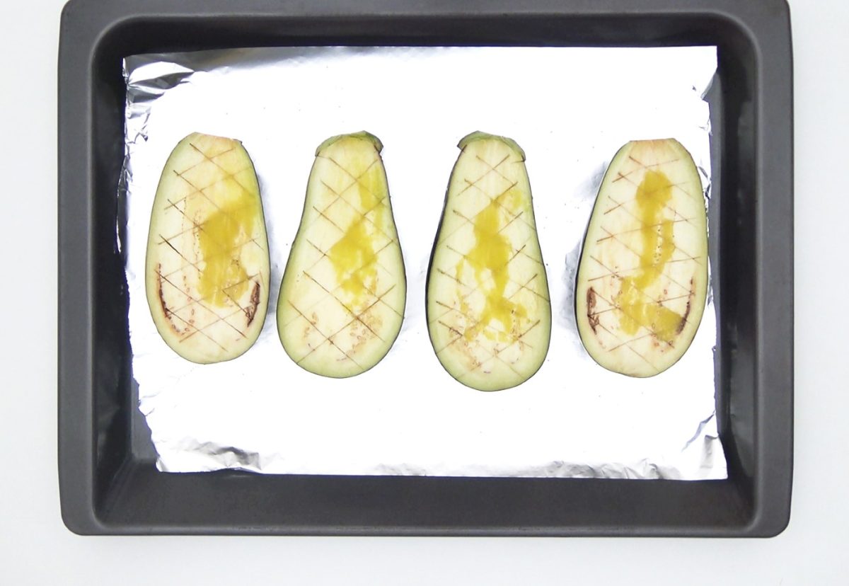 Berenjenas rellenas de verduras paso a paso
