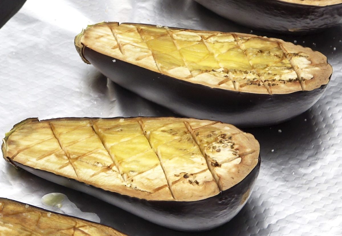 Berenjenas rellenas de verduras paso a paso