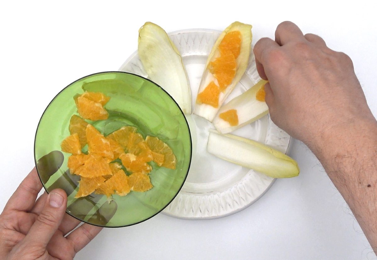 Ensalada de endivias con jamón ibérico y naranja