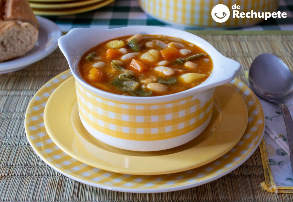 Olla de la plana. Tradicional receta con alubias y verduras