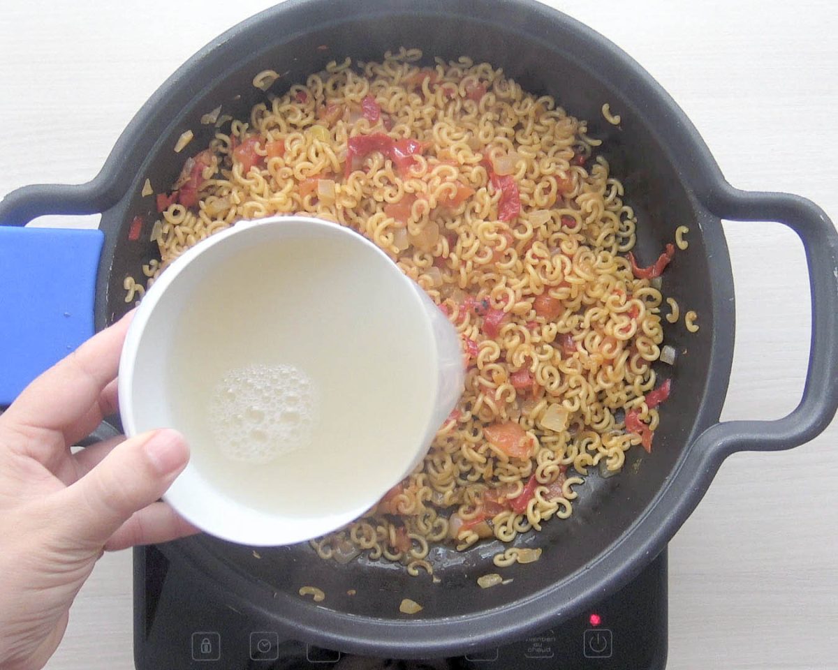 Cazuela de fideos con almejas paso 7