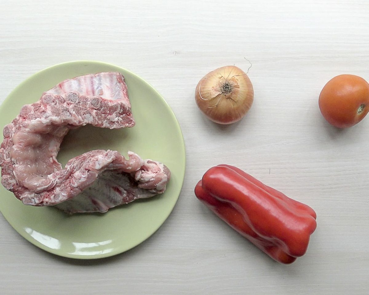 Estofado de costillas con patatas paso 1