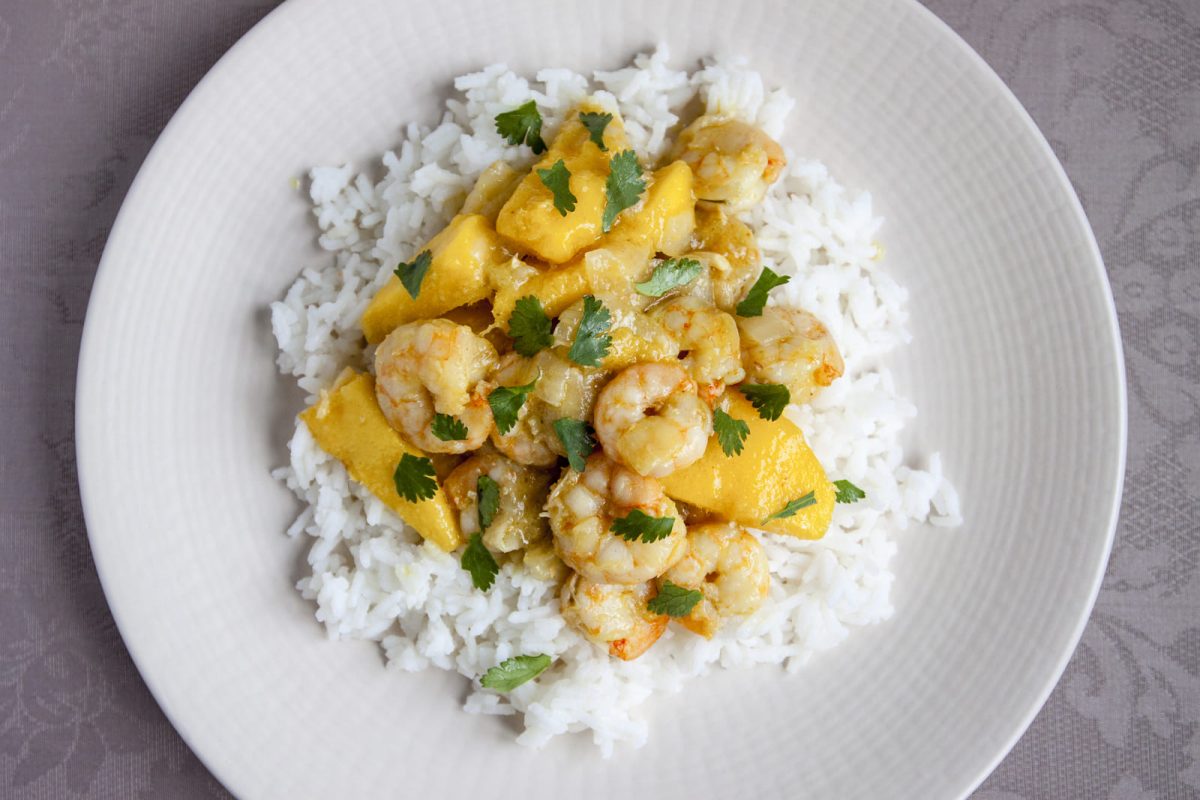 langostinos al curry paso 10