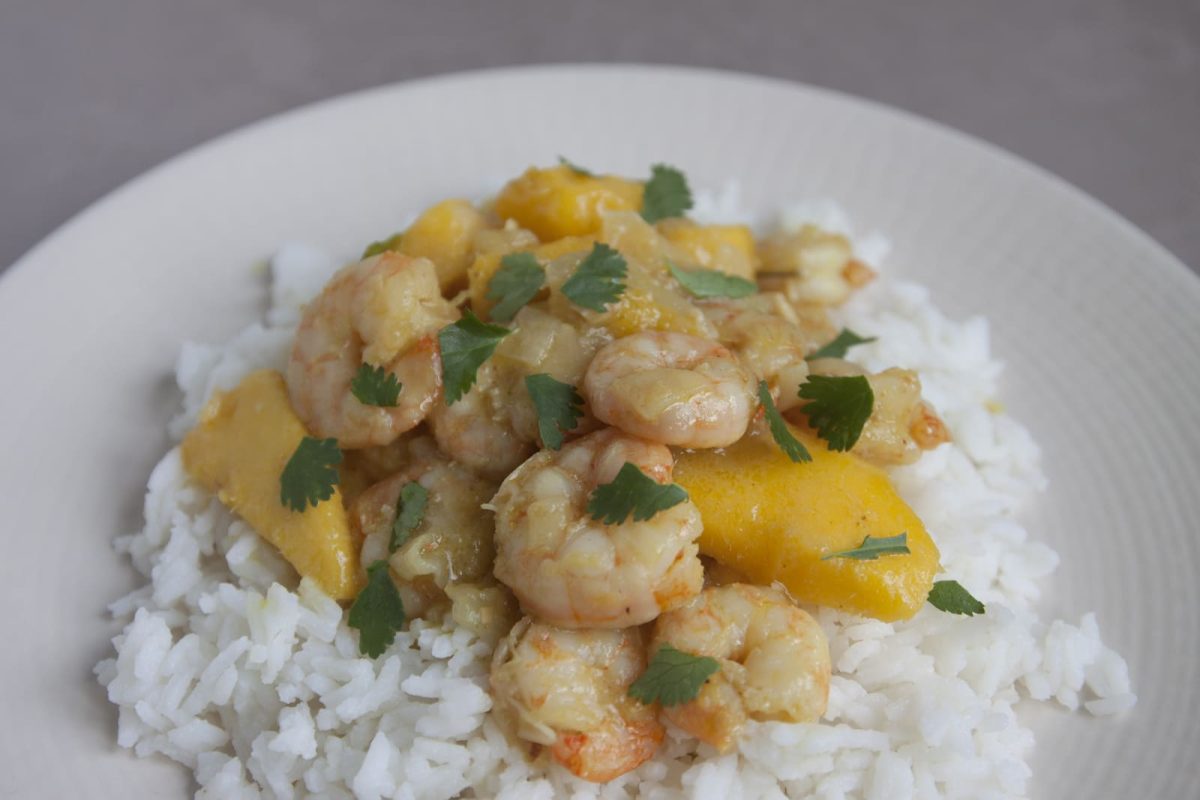 langostinos al curry paso 9
