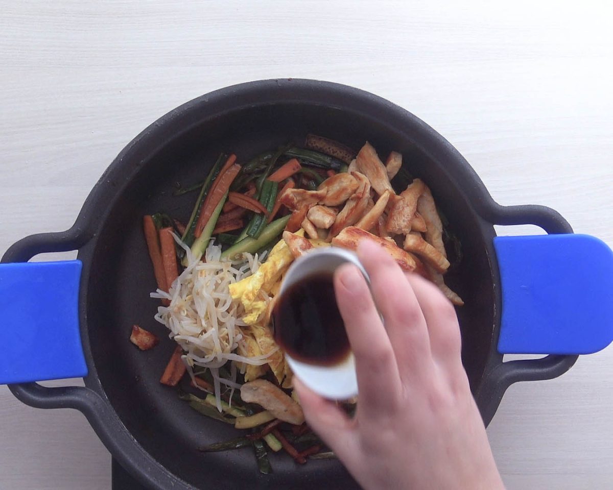 noodles con pollo y verduras paso 7