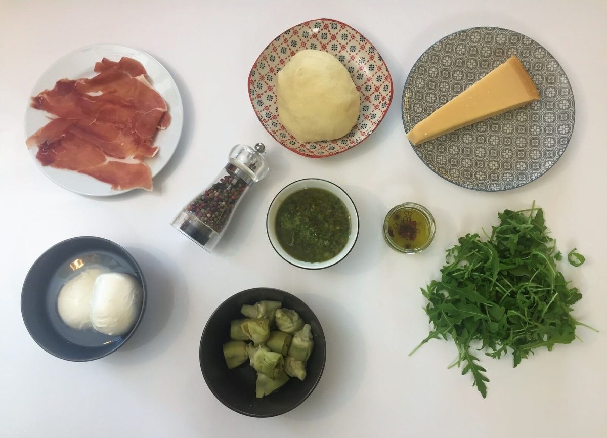 pizza al pesto paso 1